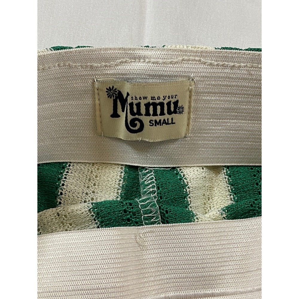 Show Me‎ Your Mumu Green White Stripe Wide Leg Palazzo Pants Women's Small - Picture 5 of 13